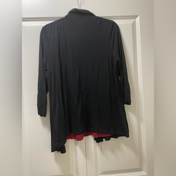 Front of Closet Large Faux Shirt Cardigan Top, Textured Front, Knit Back & Arms - Picture 4 of 4